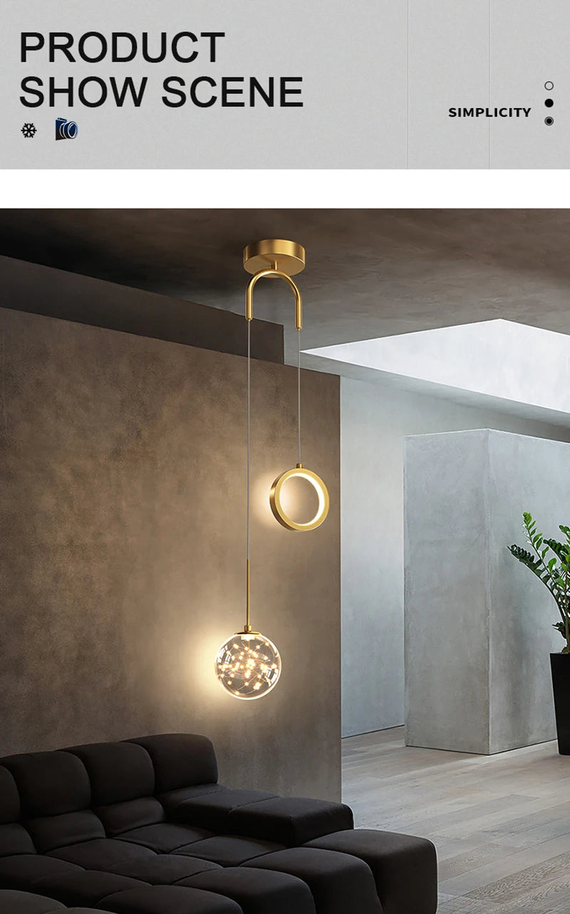 Lustre LED Nordic Gold | Loja Tramo