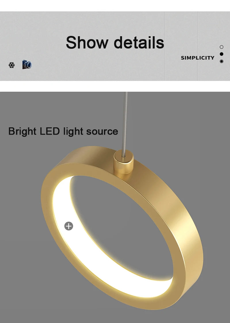 Lustre LED Nordic Gold | Loja Tramo
