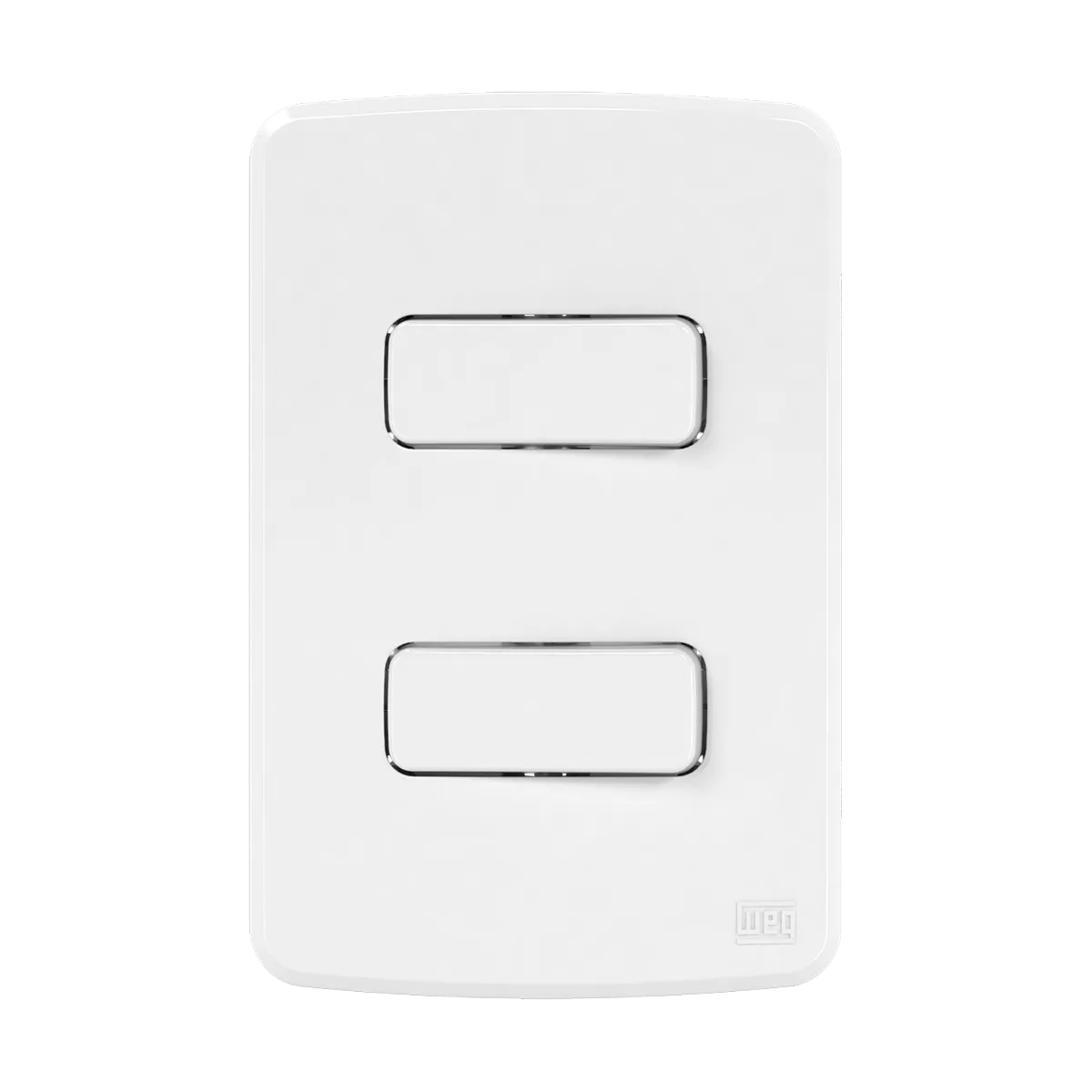 Conjunto 2 interruptores simples 10 A - 250 V CA + placa 4x2” + suporte (Composé) | Loja Tramo