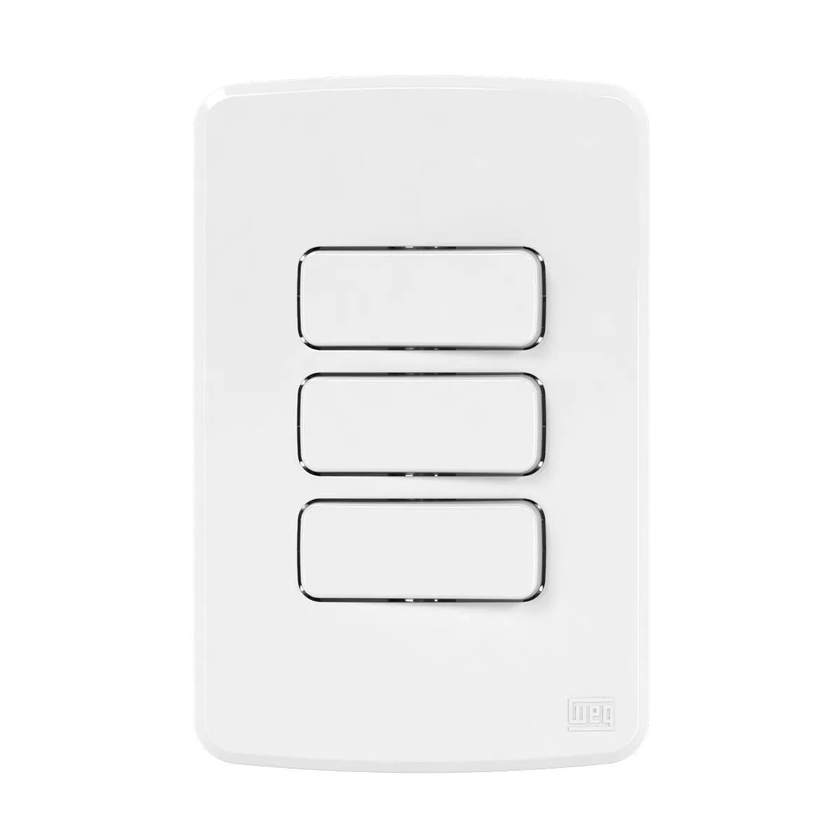 Conjunto 3 interruptores simples ou paralelos 10 A - 250 V CA + placa 4x2” + suporte (Composé) | Loja Tramo