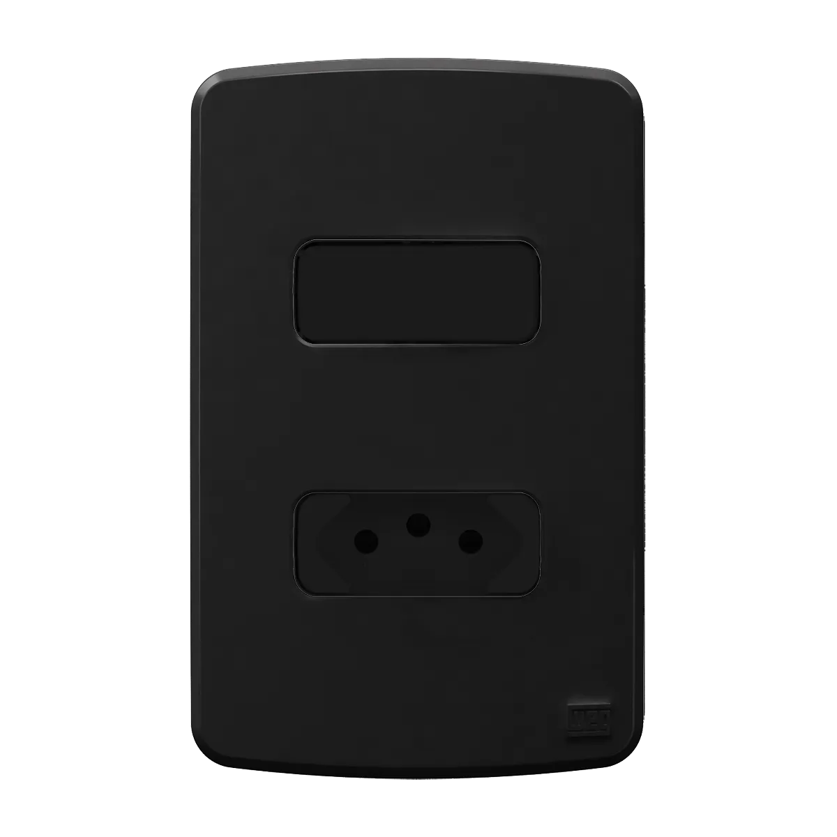 Conjunto 1 interruptor simples + 1 tomada 2P+T 10 A ou 20A- 250 V CA + placa 4x2” + suporte (Composé) | Loja Tramo