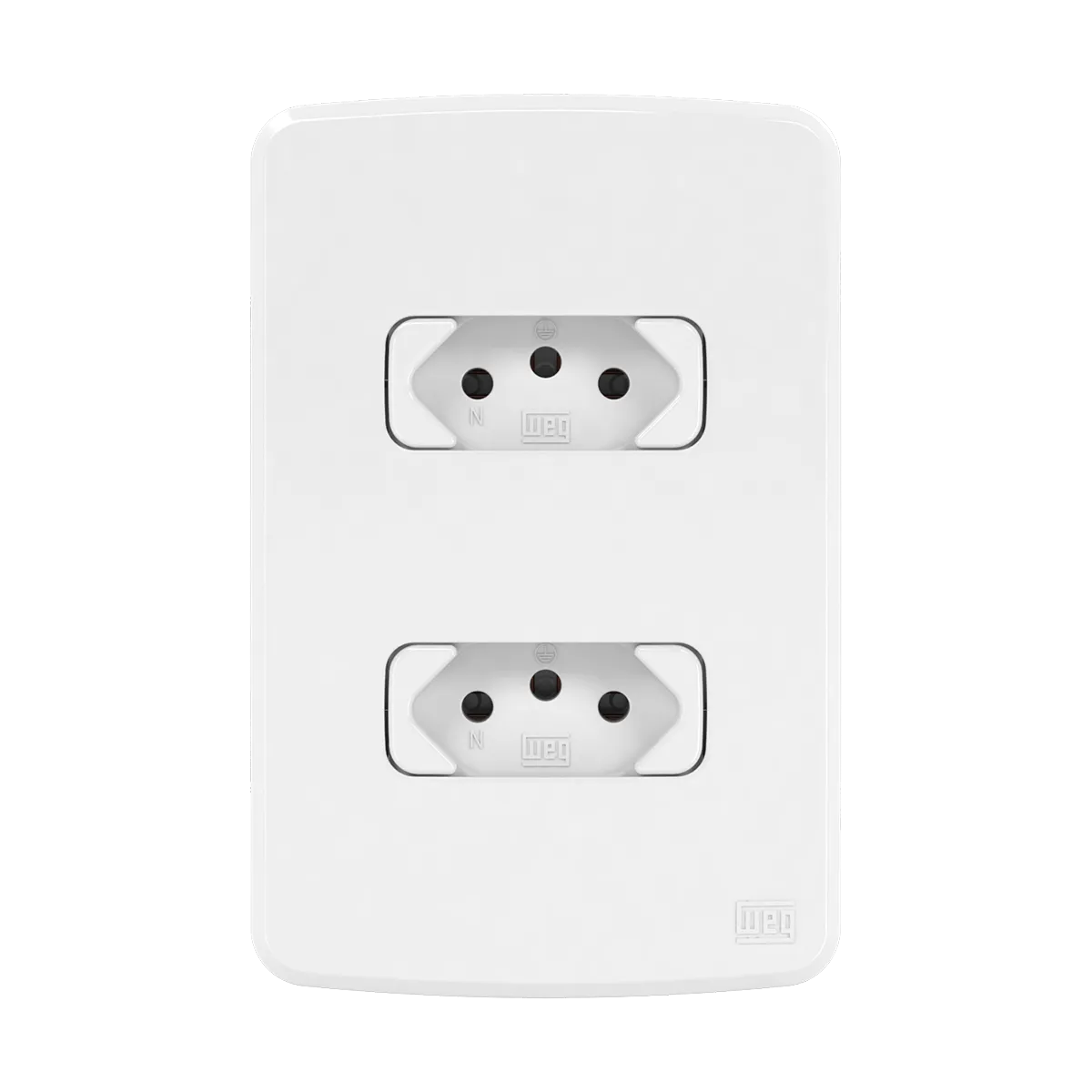 Conjunto 2 tomadas 2P+T 10A ou 20A - 250 V CA + placa 4x2” + suporte (Composé) | Loja Tramo
