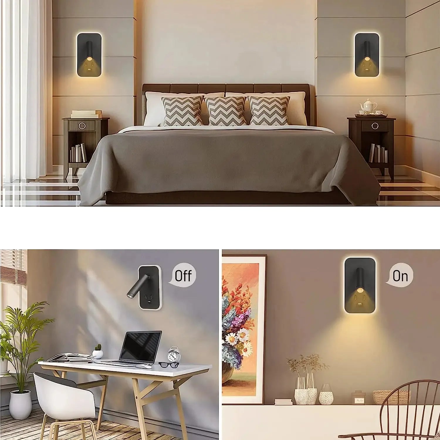 Lâmpada LED para cabeceira com USB | Loja Tramo