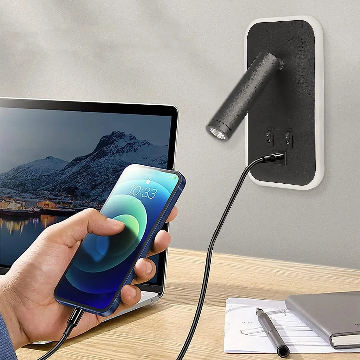 Lâmpada LED para cabeceira com USB | Loja Tramo