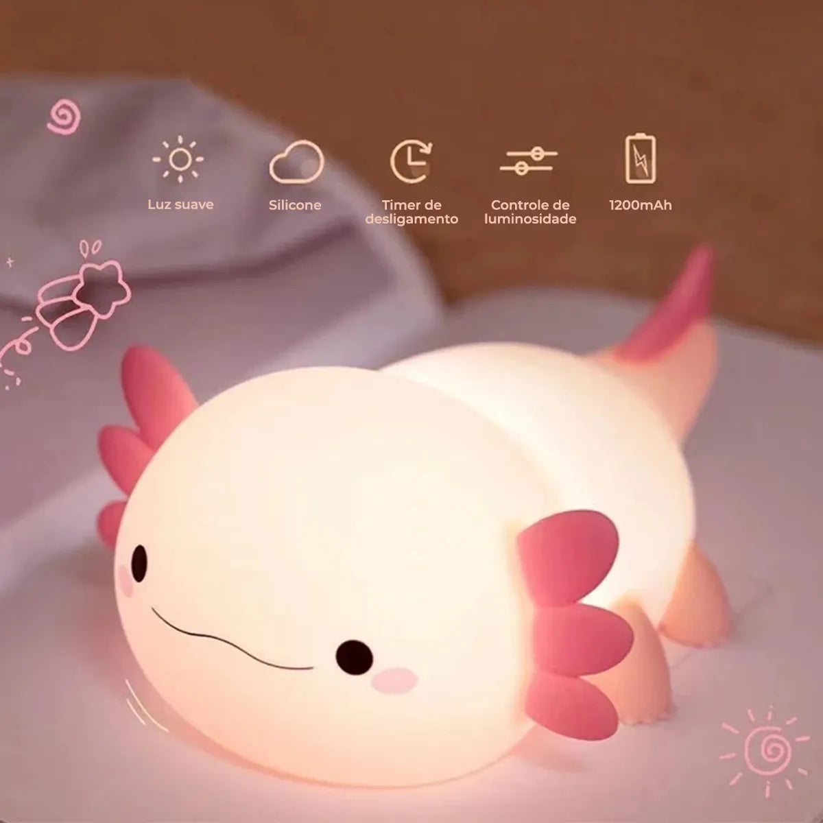 Abajur Touch USB Axolote | Loja Tramo