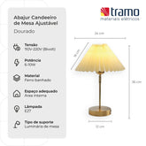 Abajur Candeeiro de Mesa Ajustável | Loja Tramo