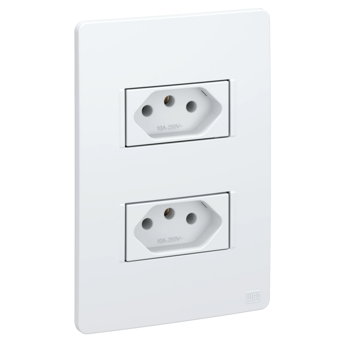 Conjunto 2 tomadas 2P+T 10A ou 20A - 250V CA + placa 4x2” + suporte (Esatta) | Loja Tramo