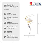Luminária de Parede LED Espiral | Loja Tramo
