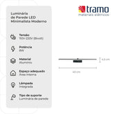 Luminária de Parede LED Minimalista Moderno | Loja Tramo